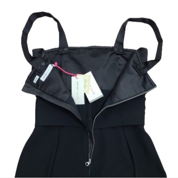 SEE BY CHLOE Black Cocktail Criss Cross Mini Dress Women's Size 6 - Picture 13 of 16